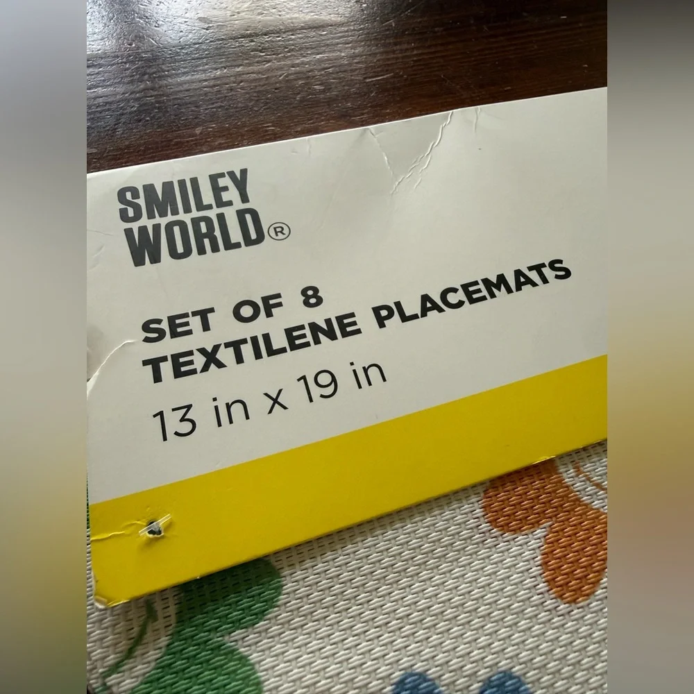 Smiley World Multicolor Floral Smiley Placemats - Set of 8